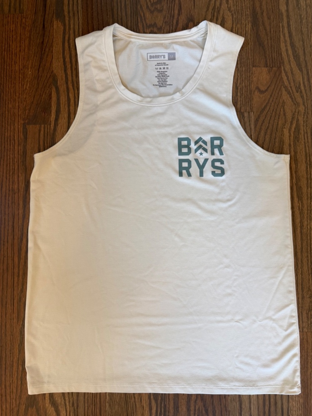Barry’s White Performance Workout Tank Men’s M